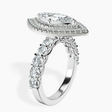 Platinum Crowned Cresta Double Halo Lab Diamond Ring standing product image one