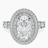 Platinum Crowned Cresta Double Halo Lab Diamond Ring front image