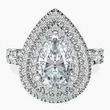 Platinum Crowned Cresta Double Halo Lab Diamond Ring front image