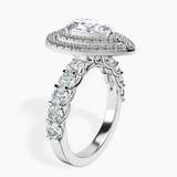 Platinum Crowned Cresta Double Halo Lab Diamond Ring standing product image one