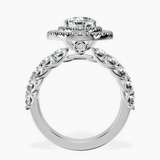 Platinum Crowned Cresta Double Halo Lab Diamond Ring side right image one