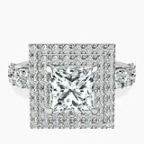 Platinum Crowned Cresta Double Halo Lab Diamond Ring front image