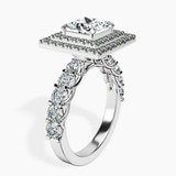 Platinum Crowned Cresta Double Halo Lab Diamond Ring standing product image one