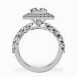 Platinum Crowned Cresta Double Halo Lab Diamond Ring side right image one