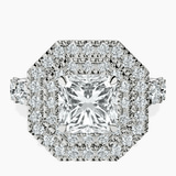 14kt White Gold Crowned Cresta Double Halo Lab Diamond Ring front image