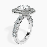 14kt White Gold Crowned Cresta Double Halo Lab Diamond Ring standing product image one