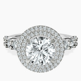 Platinum Crowned Cresta Double Halo Lab Diamond Ring front image