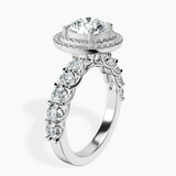 Platinum Crowned Cresta Double Halo Lab Diamond Ring standing product image one