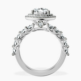 Platinum Crowned Cresta Double Halo Lab Diamond Ring side right image one