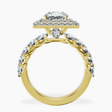 14ct Yellow Gold Crowned Cresta Double Halo Lab Diamond Ring side right image one