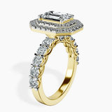 14ct Yellow Gold Crowned Cresta Double Halo Lab Diamond Ring standing product image one