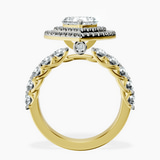 14kt Yellow Gold Crowned Cresta Double Halo Lab Diamond Ring side right image one