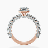 10kt Rose Gold Enchanté Side Stones Halo Lab Diamond Ring side right image one