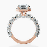 14kt Rose Gold Enchanté Side Stones Halo Lab Diamond Ring side right image one
