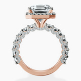 14kt Rose Gold Enchanté Side Stones Halo Lab Diamond Ring side right image one