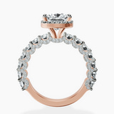 10kt Rose Gold Enchanté Side Stones Halo Lab Diamond Ring side right image one