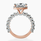 14kt Rose Gold Enchanté Side Stones Halo Lab Diamond Ring side right image one