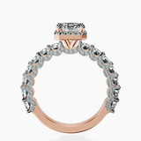 14ct Rose Gold Enchanté Side Stones Halo Lab Diamond Ring side right image one