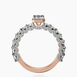 18kt Rose Gold Enchanté Side Stones Halo Lab Diamond Ring side right image one