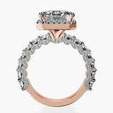 18kt Rose Gold Enchanté Side Stones Halo Lab Diamond Ring side right image one