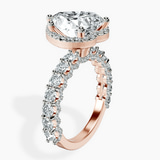 10kt Rose Gold Enchanté Side Stones Halo Lab Diamond Ring standing product image one