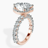 18kt Rose Gold Enchanté Side Stones Halo Lab Diamond Ring standing product image one