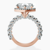 18kt Rose Gold Enchanté Side Stones Halo Lab Diamond Ring side right image one