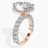 10kt Rose Gold Enchanté Side Stones Halo Lab Diamond Ring standing product image one