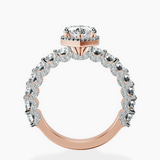 18ct Rose Gold Enchanté Side Stones Halo Lab Diamond Ring side right image one