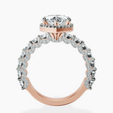 10kt Rose Gold Enchanté Side Stones Halo Lab Diamond Ring side right image one