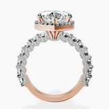 18kt Rose Gold Enchanté Side Stones Halo Lab Diamond Ring side right image one
