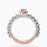 14kt Rose Gold Enchanté Side Stones Halo Lab Diamond Ring side right image one