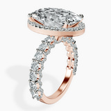 10kt Rose Gold Enchanté Side Stones Halo Lab Diamond Ring standing product image one