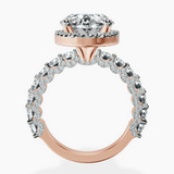 10kt Rose Gold Enchanté Side Stones Halo Lab Diamond Ring side right image one