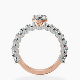 18kt Rose Gold Enchanté Side Stones Halo Lab Diamond Ring side right image one