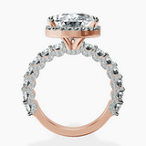 18kt Rose Gold Enchanté Side Stones Halo Lab Diamond Ring side right image one