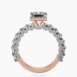 14kt Rose Gold Enchanté Side Stones Halo Lab Diamond Ring side right image one
