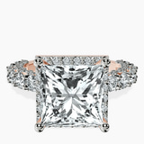 14kt Rose Gold Enchanté Side Stones Halo Lab Diamond Ring front image