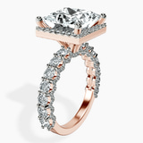 10kt Rose Gold Enchanté Side Stones Halo Lab Diamond Ring standing product image one