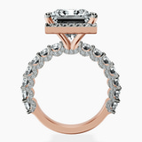10kt Rose Gold Enchanté Side Stones Halo Lab Diamond Ring side right image one
