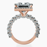 10kt Rose Gold Enchanté Side Stones Halo Lab Diamond Ring side right image one