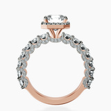 10kt Rose Gold Enchanté Side Stones Halo Lab Diamond Ring side right image one