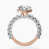 10kt Rose Gold Enchanté Side Stones Halo Lab Diamond Ring side right image one