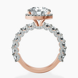 14kt Rose Gold Enchanté Side Stones Halo Lab Diamond Ring side right image one