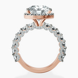 14kt Rose Gold Enchanté Side Stones Halo Lab Diamond Ring side right image one