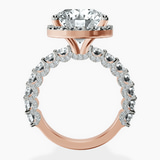 14kt Rose Gold Enchanté Side Stones Halo Lab Diamond Ring side right image one