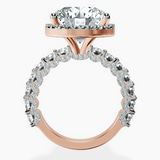 14kt Rose Gold Enchanté Side Stones Halo Lab Diamond Ring side right image one