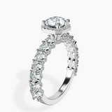 Platinum Enchanté Side Stones Halo Lab Diamond Ring standing product image one