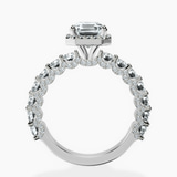 Platinum Enchanté Side Stones Halo Lab Diamond Ring side right image one