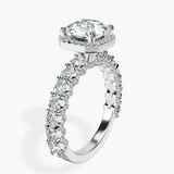 Platinum Enchanté Side Stones Halo Lab Diamond Ring standing product image one